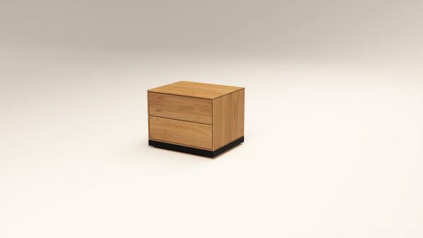 MATTINA Massivholz-Nachttisch mit zwei Schubladen
