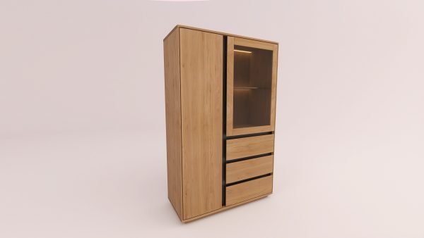 EASTWOOD Massivholz Vitrinenschrank – 153125/153126