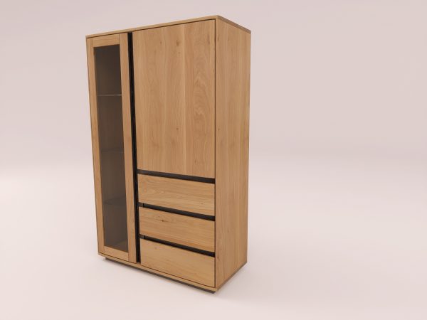 EASTWOOD Massivholz Vitrinenschrank – 153135/153136