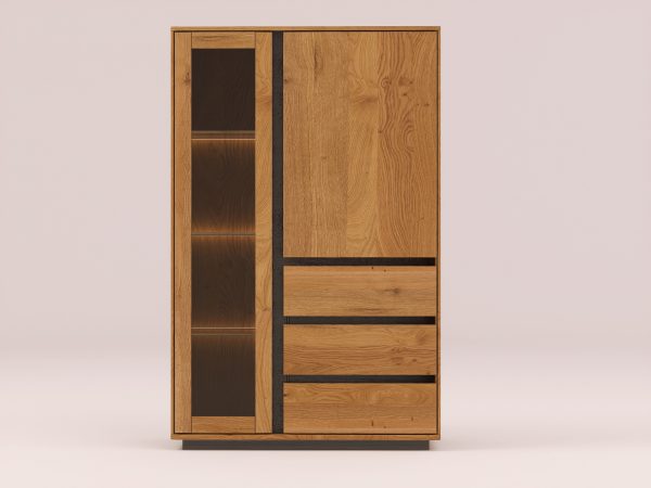 EASTWOOD Massivholz Vitrinenschrank – 153135/153136