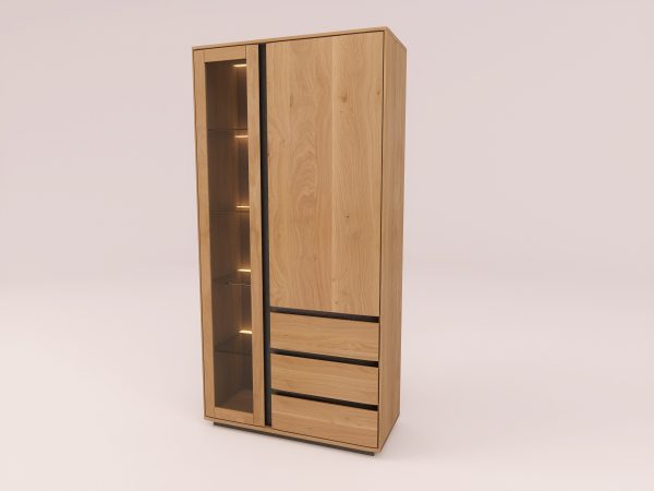 EASTWOOD Massivholz Vitrinenschrank – 154130/154131