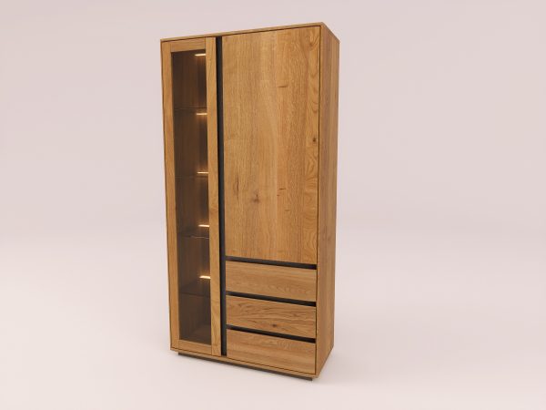 EASTWOOD Massivholz Vitrinenschrank – 154130/154131