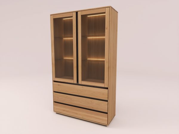 EASTWOOD Massivholz Vitrinenschrank – 154140